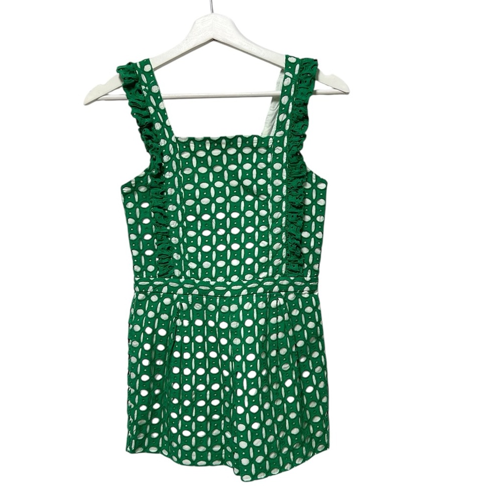 Janie & Jack | Green Eyelet Romper Size 12
